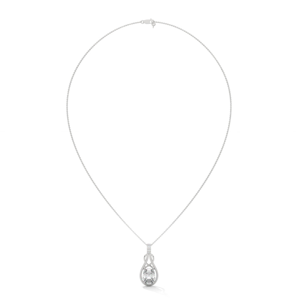 Oval Solitaire Infinity Knot Pendant