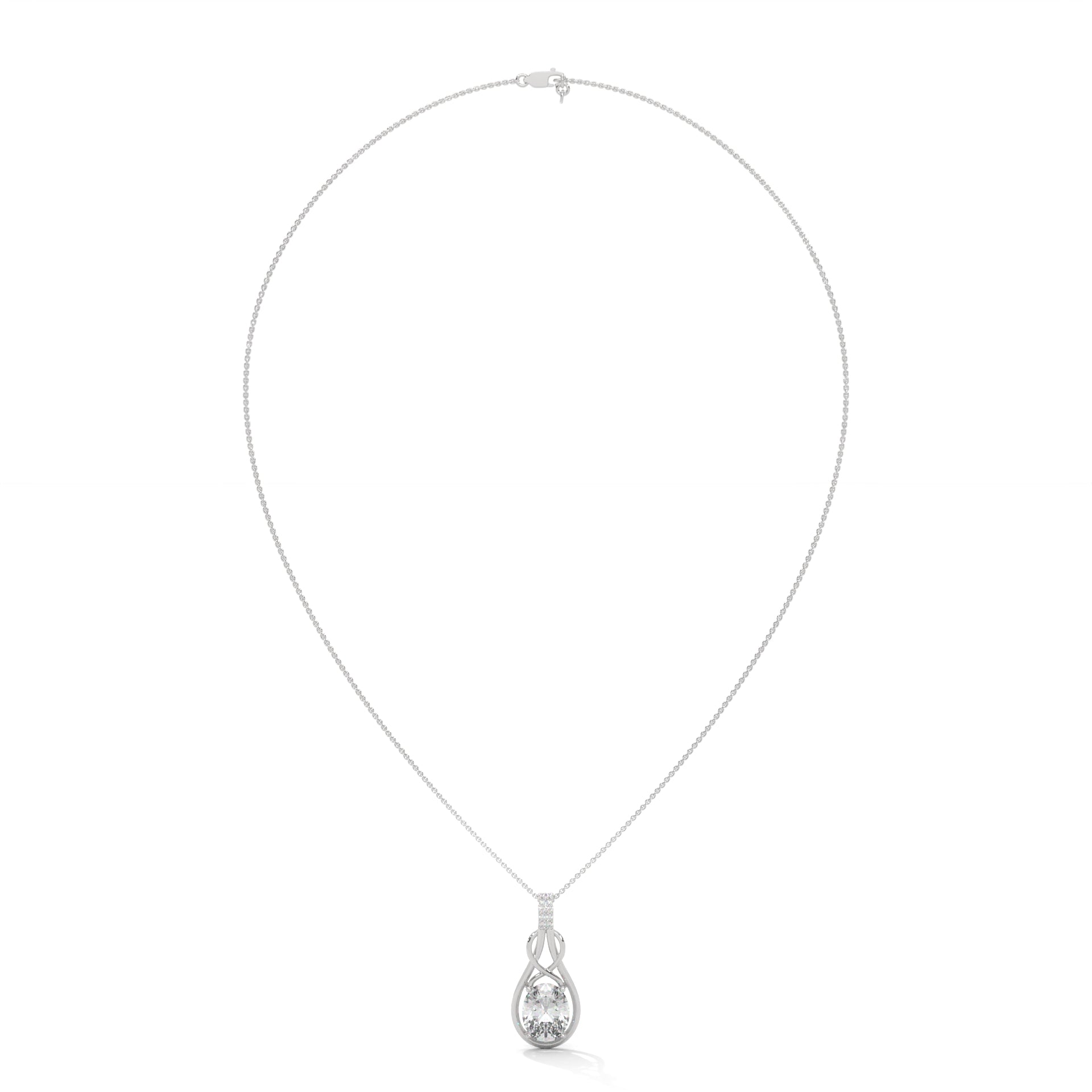 Oval Solitaire Infinity Knot Pendant
