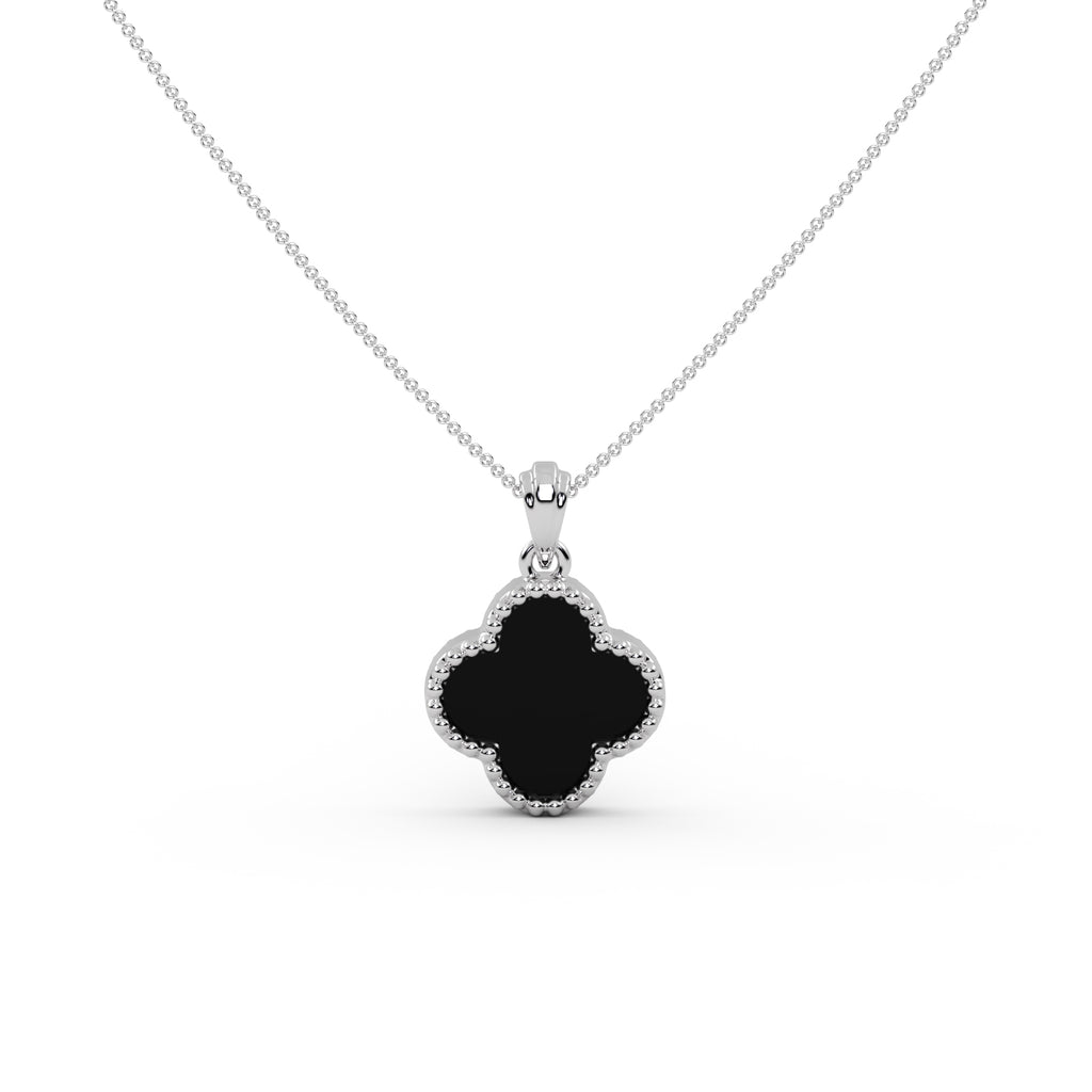Clover Black Onyx Pendant