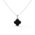 Load image into Gallery viewer, Clover Black Onyx Pendant
