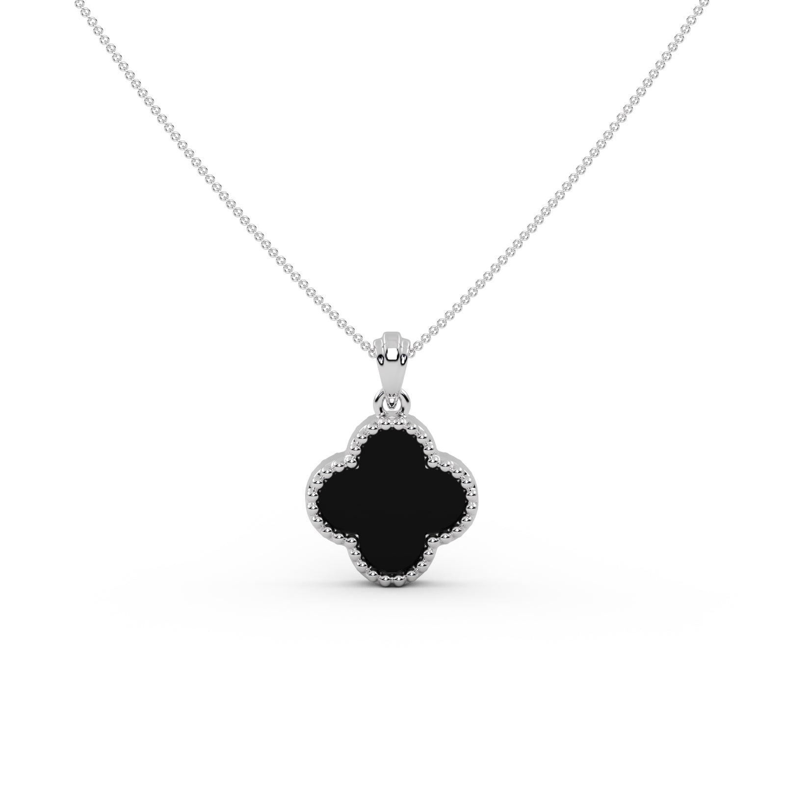 Clover Black Onyx Pendant