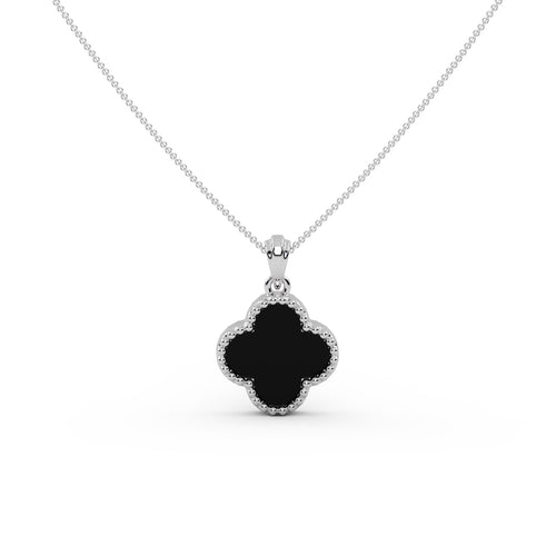 Clover Black Onyx Pendant