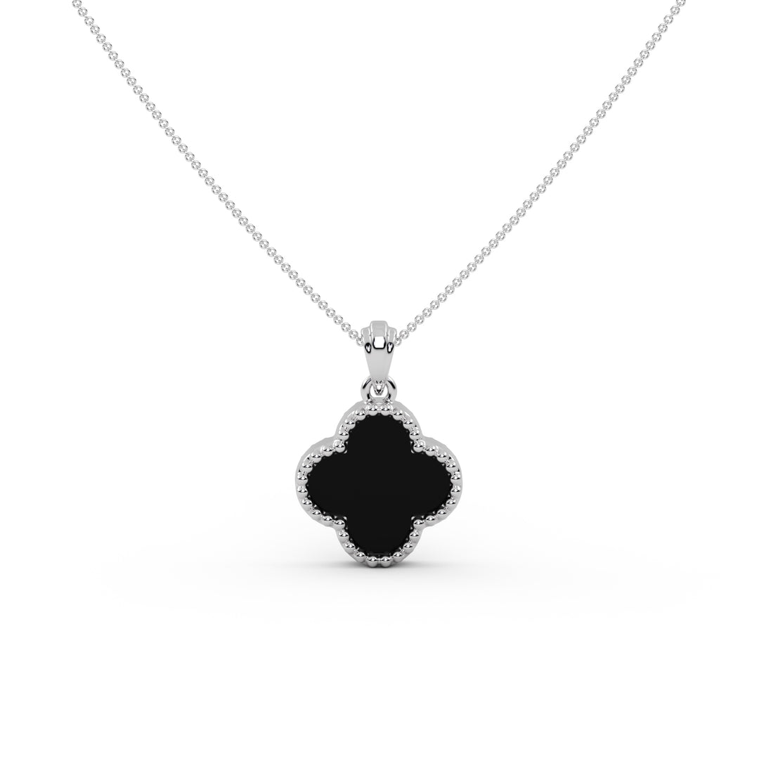 Clover Black Onyx Pendant
