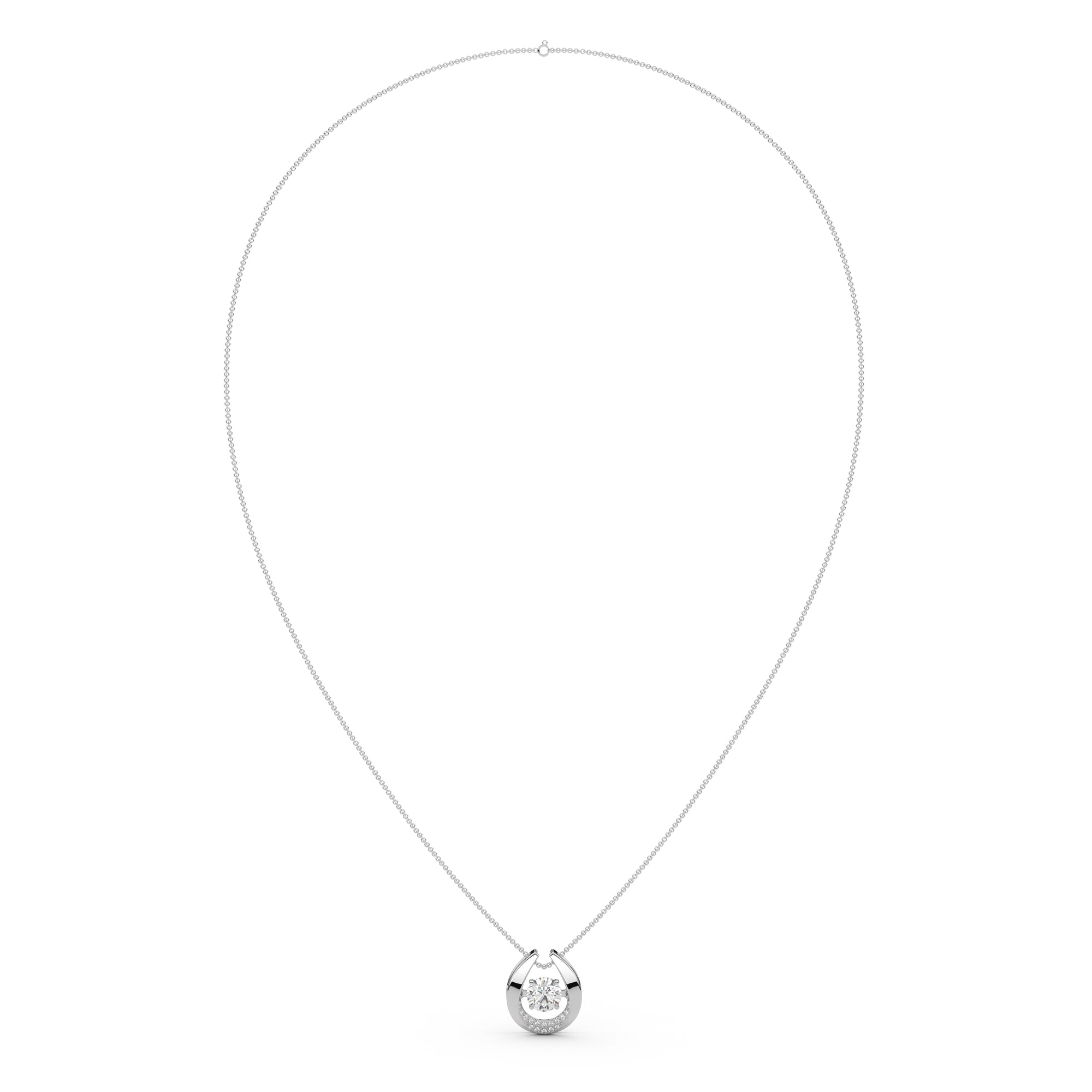 Horseshoe Shaped Diamond Pendant