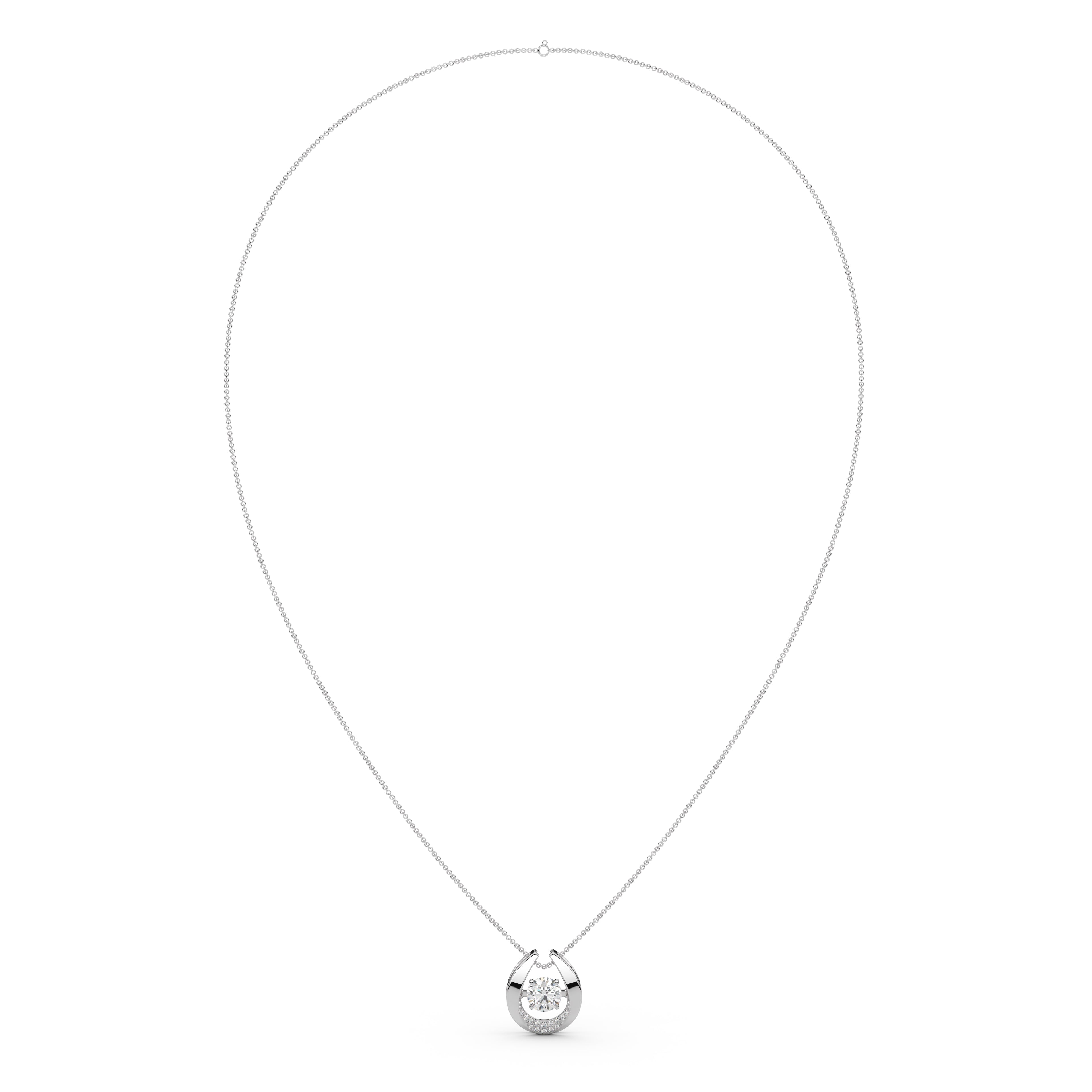 Horseshoe Shaped Diamond Pendant