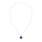 Cushion Cut Blue Sapphire Pendant