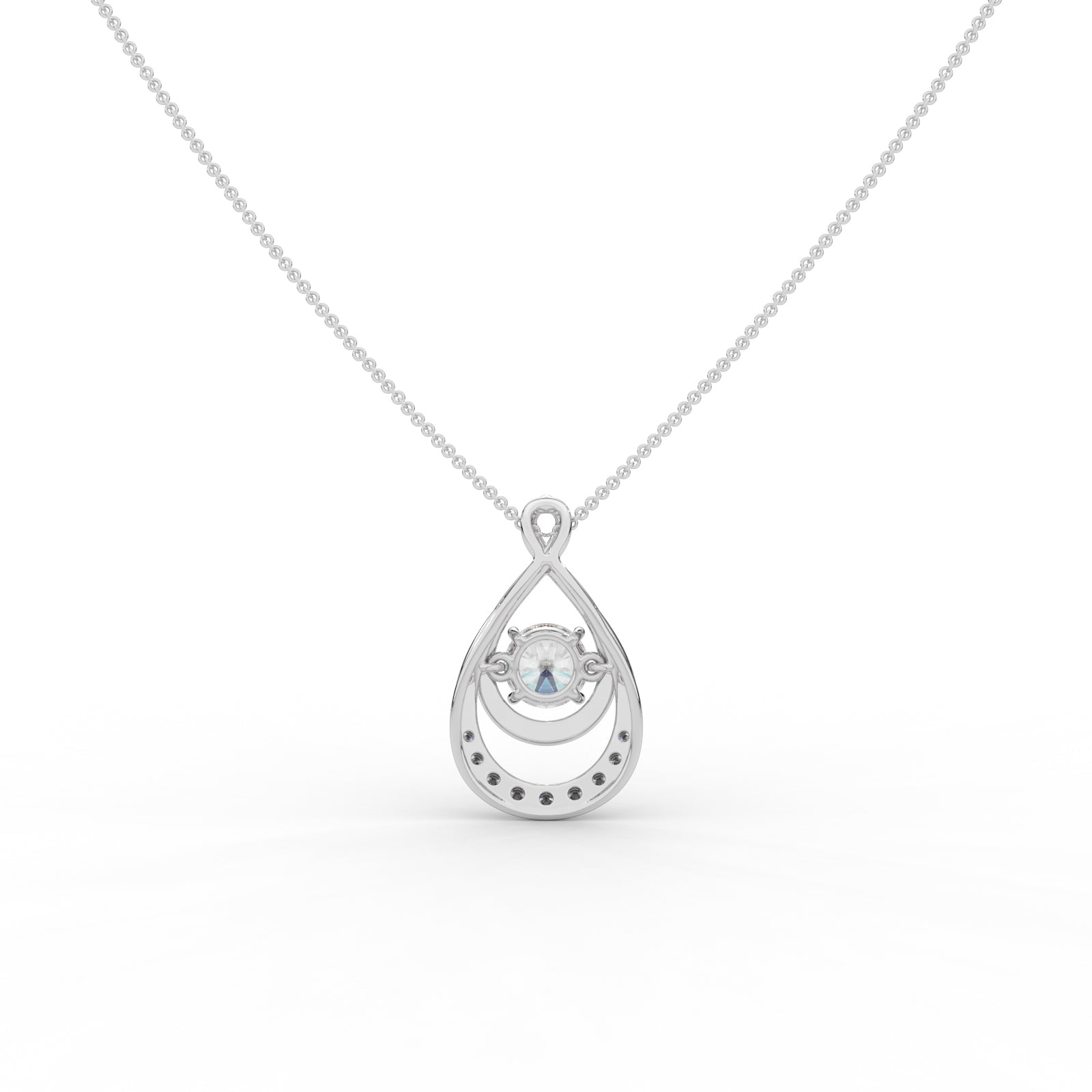 Dancing Solitaire Infinity Pendant