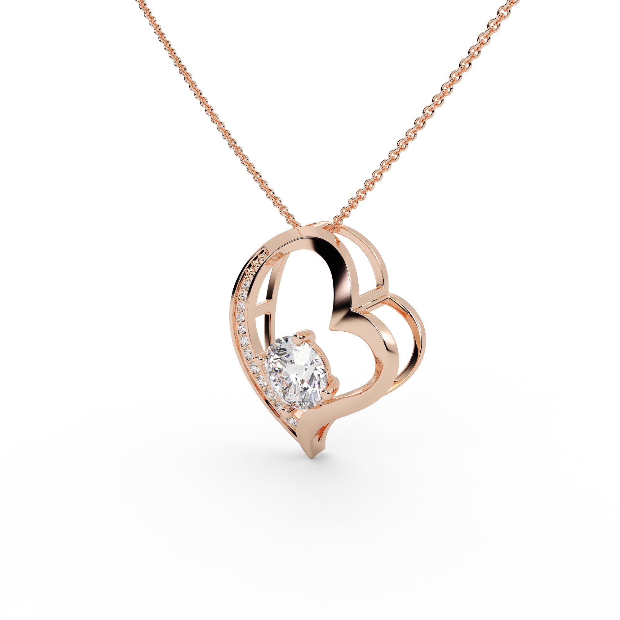Careen Heart Solitaire Pendant