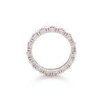 Pink Baguette Silver Ring