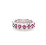 Load image into Gallery viewer, Pink Baguette Silver Ring

