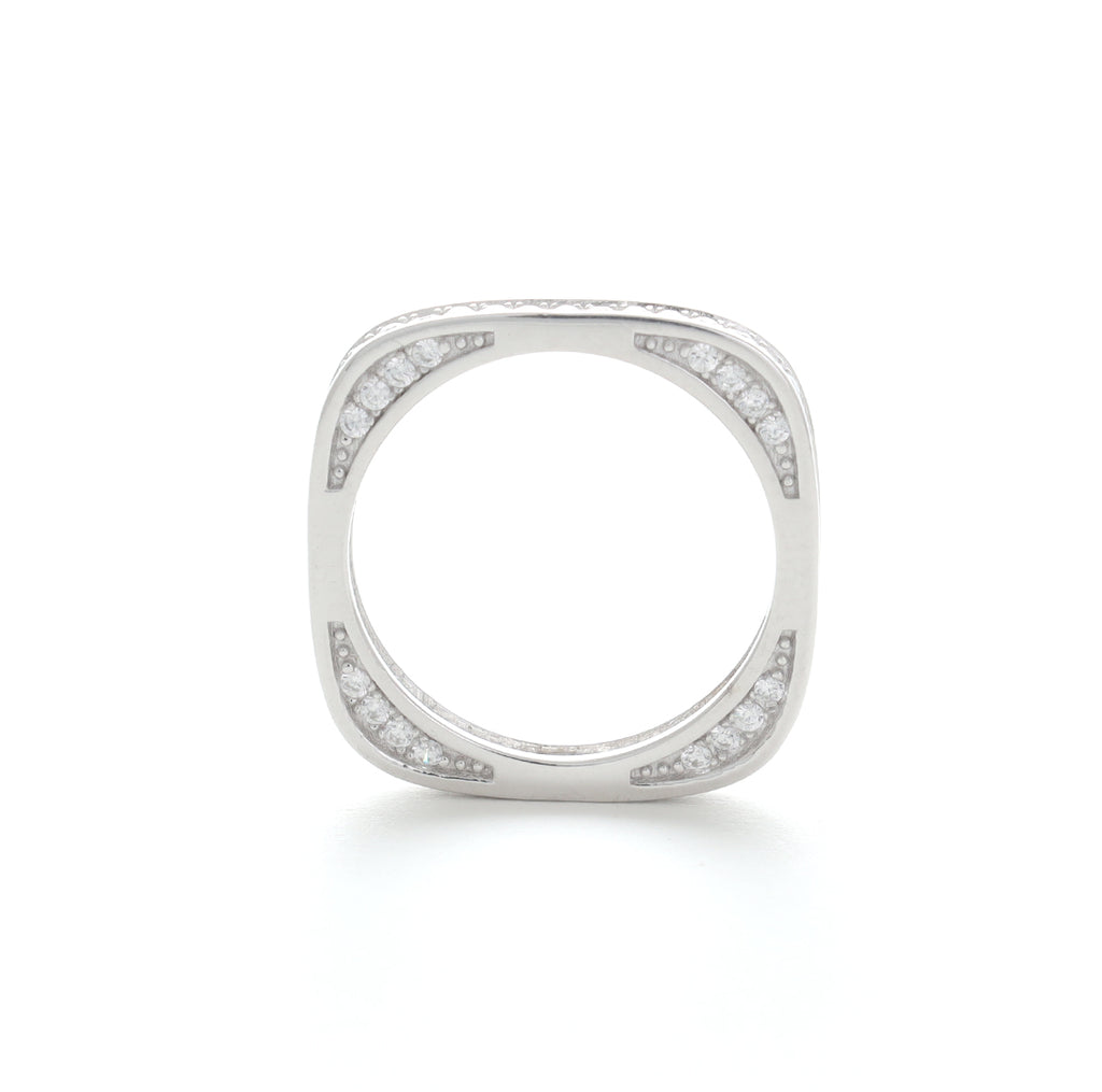 Square Trendy Silver Ring
