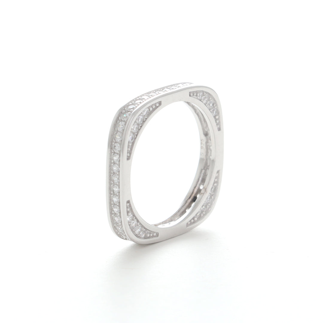 Square Trendy Silver Ring