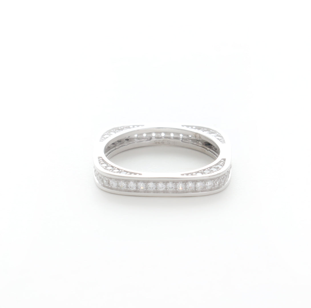 Square Trendy Silver Ring