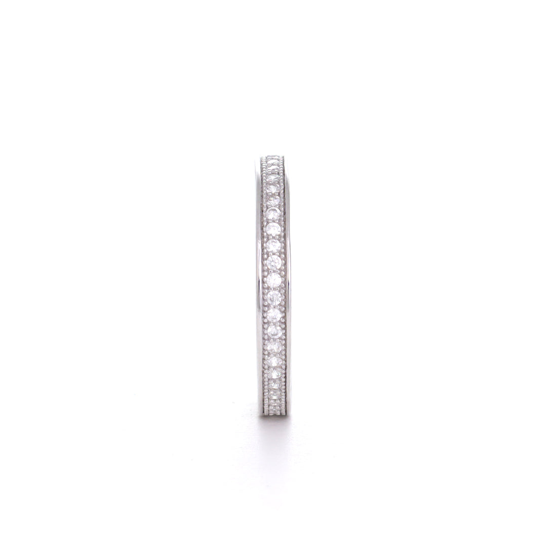 Round Cut Silver Band