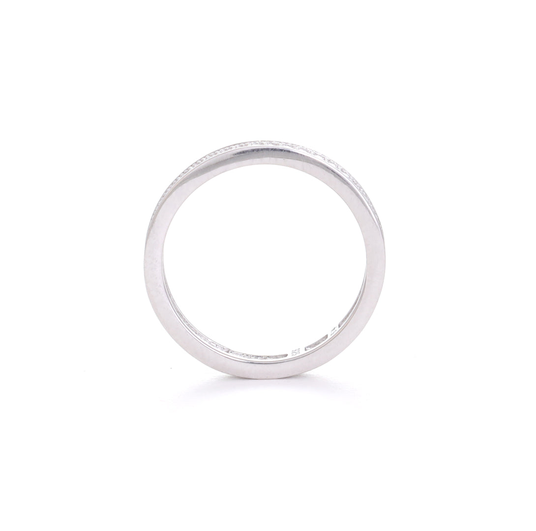 Round Cut Silver Band