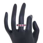 Load image into Gallery viewer, Pink Baguette Silver Ring
