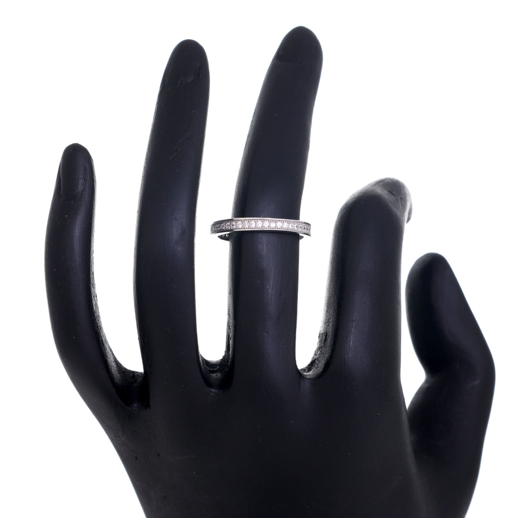 Round Cut Silver Band