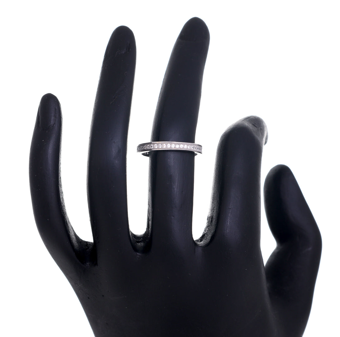 Round Cut Silver Band