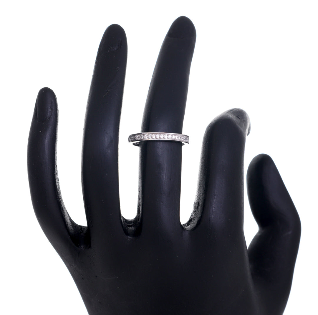Round Cut Silver Band