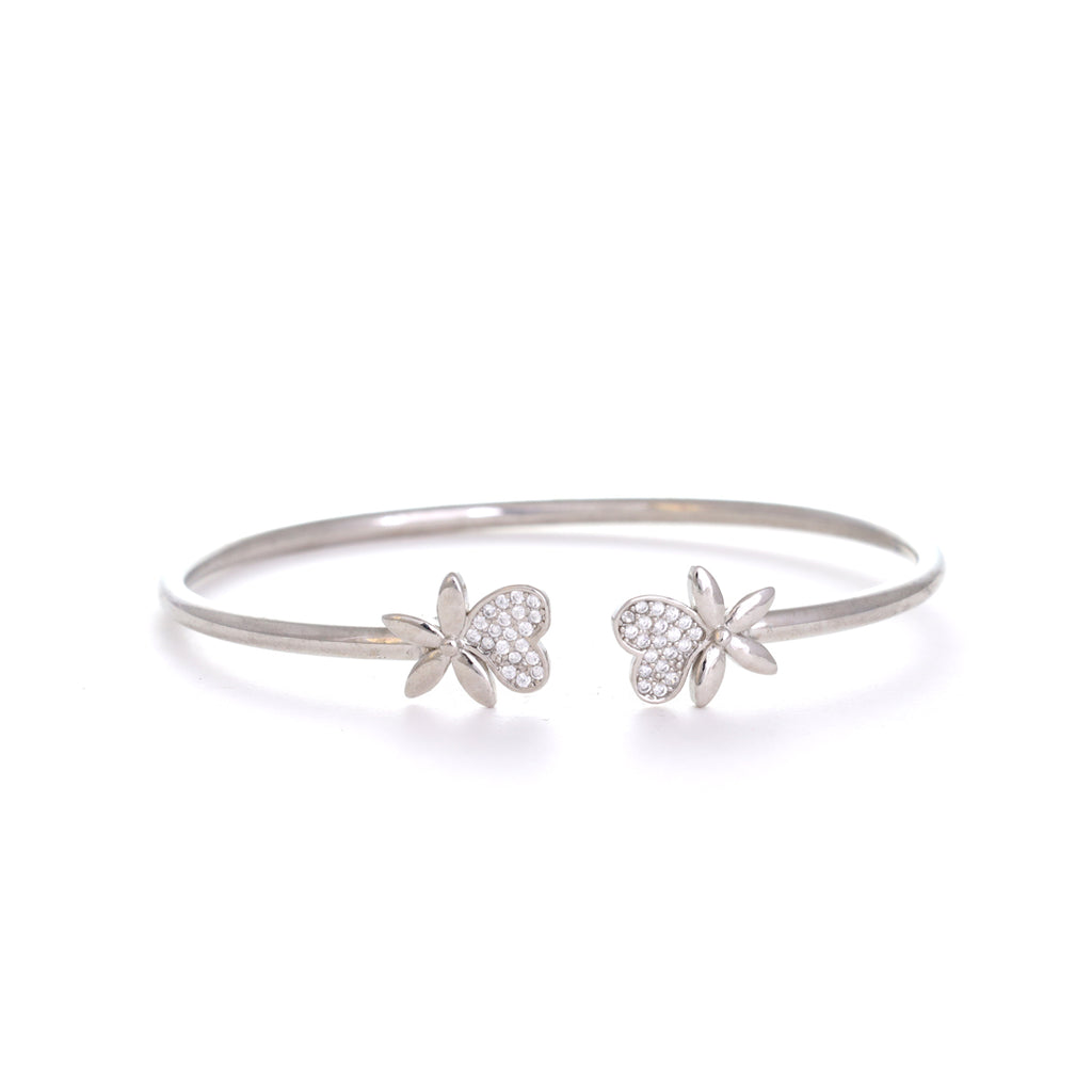 Flower Kada Silver Bracelet