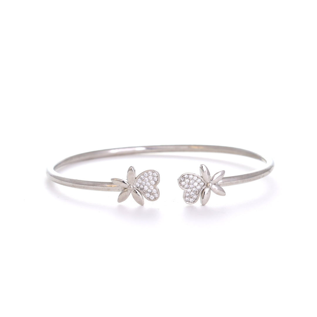Flower Kada Silver Bracelet
