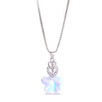 Heart Yellow Crystal Silver Pendant