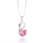 Pink Swan Silver Pendant