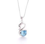 Load image into Gallery viewer, Blue Swan Silver Pendant
