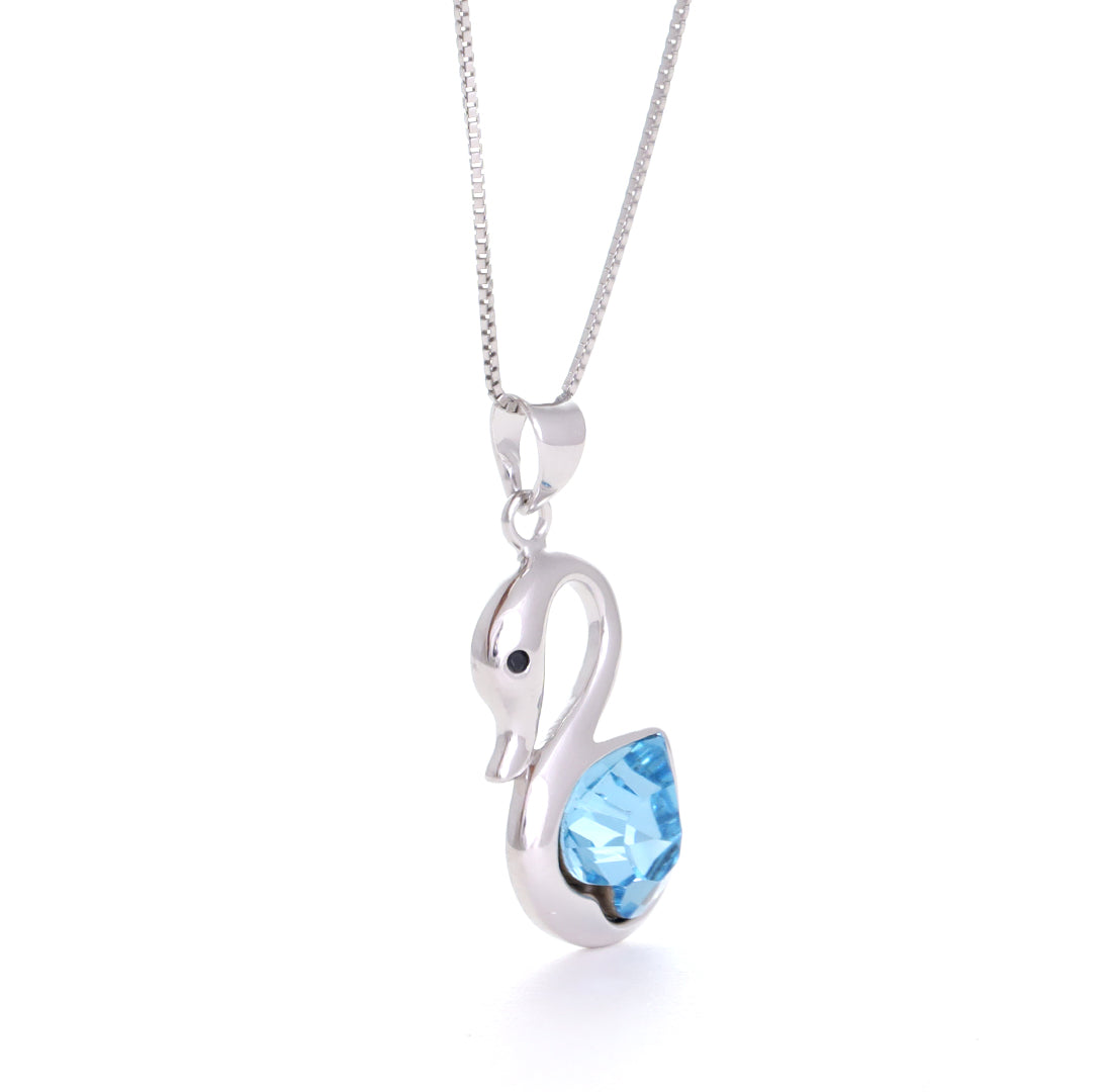Blue Swan Silver Pendant