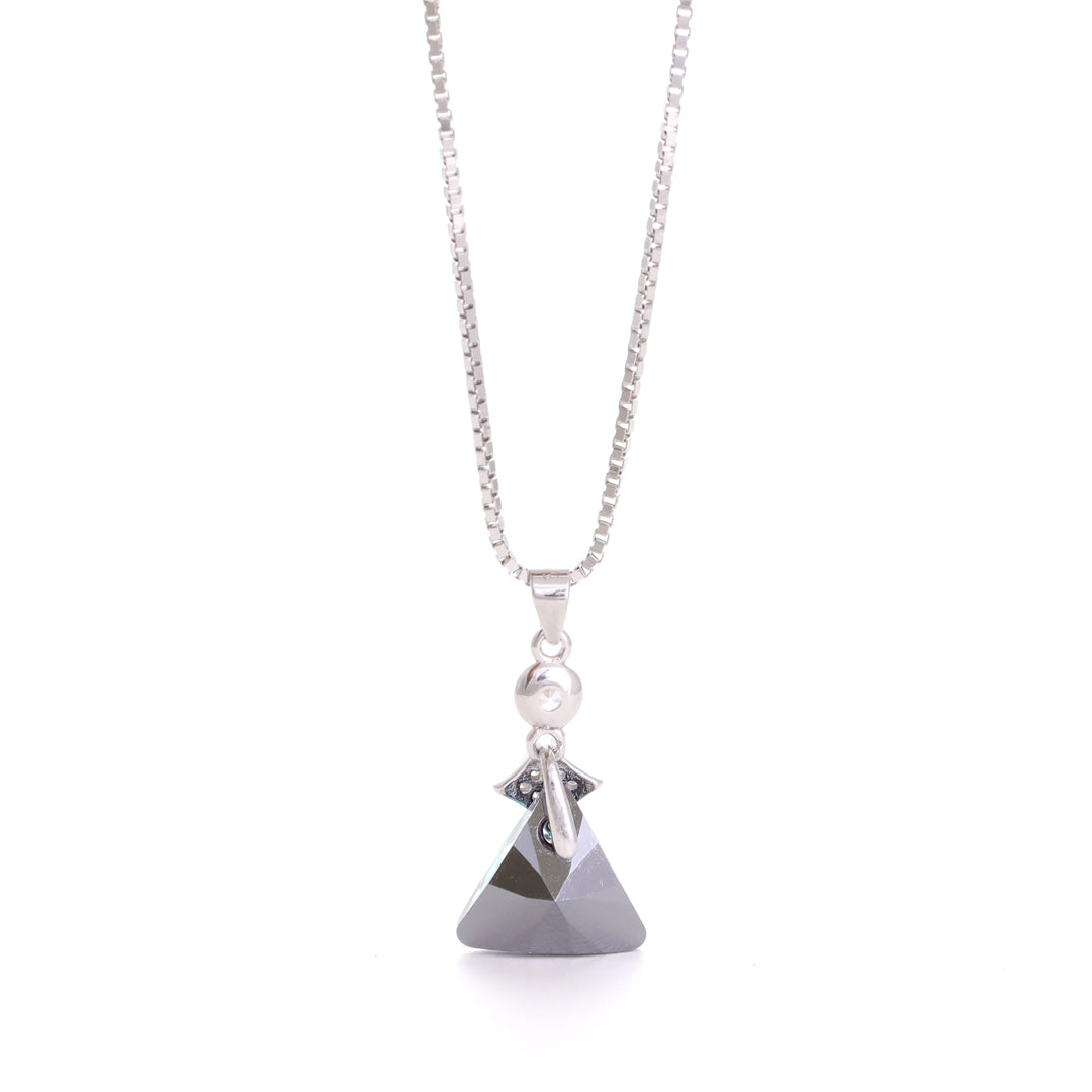 Blue Crystal Silver Pendant