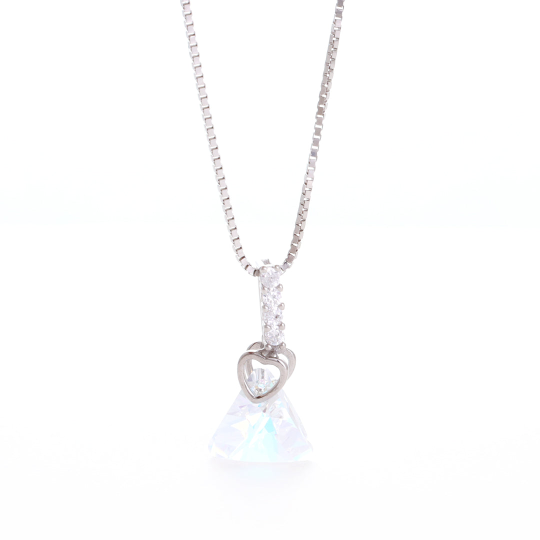 Cubic Crystal Silver Pendant
