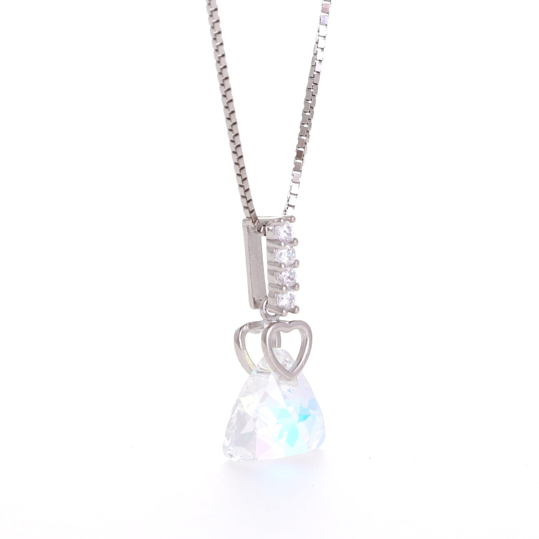 Cubic Crystal Silver Pendant