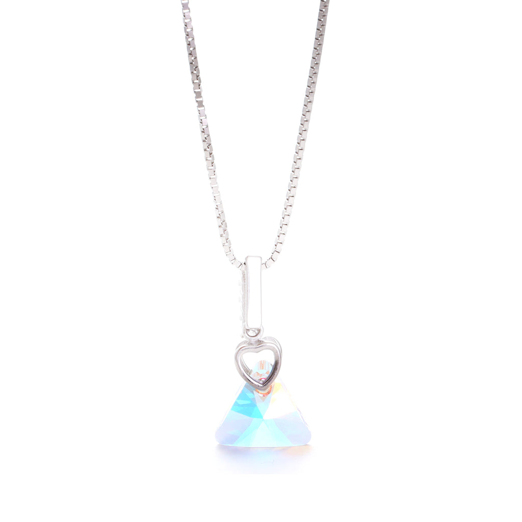 Cubic Crystal Silver Pendant