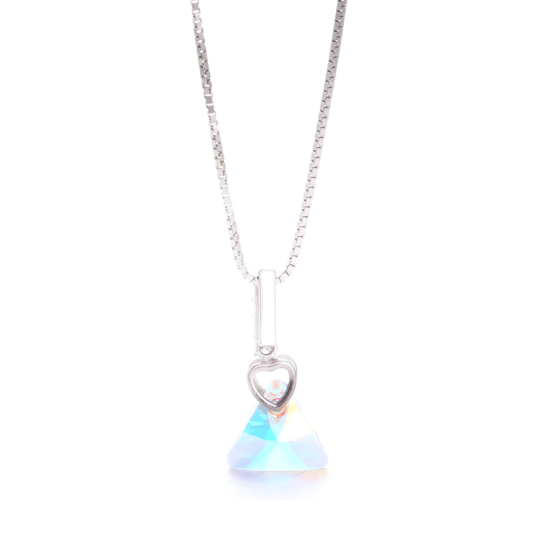 Cubic Crystal Silver Pendant