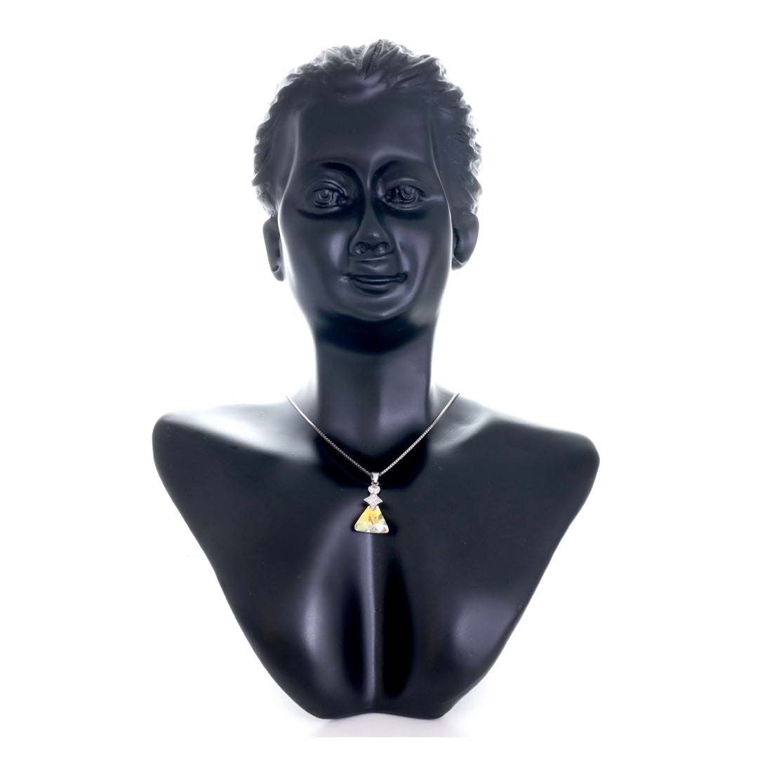 Yellow Crystal Silver Pendant