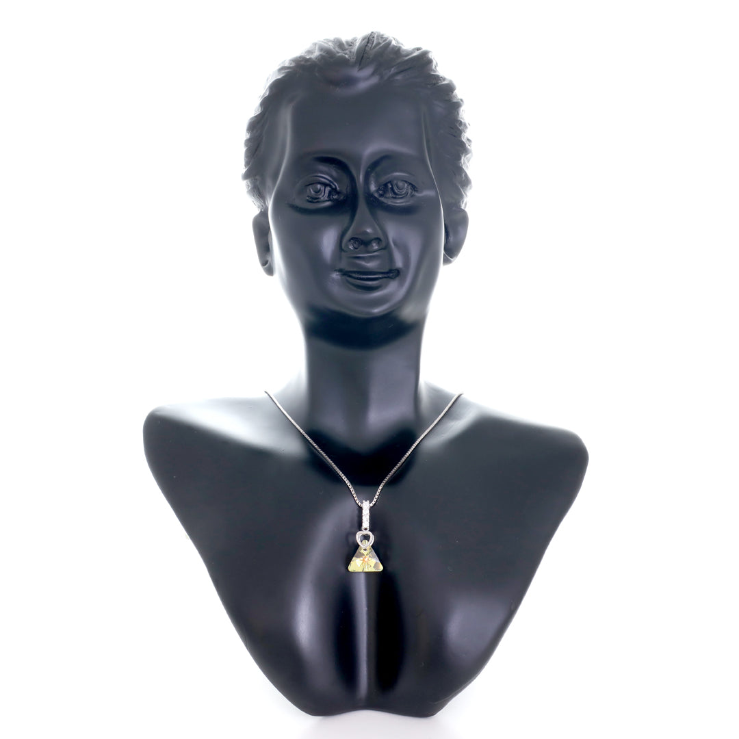 Cubic Crystal Silver Pendant