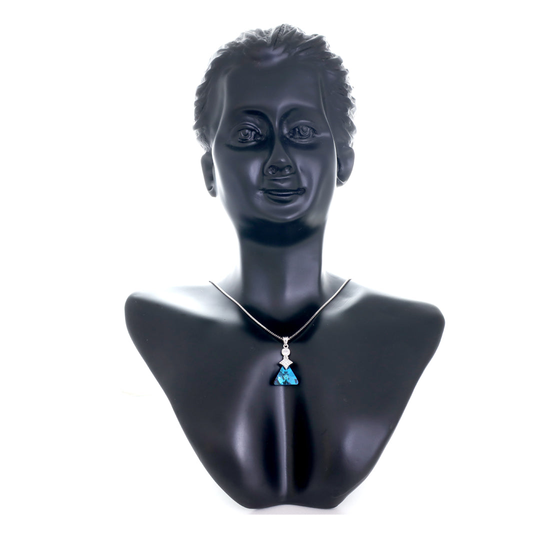 Blue Cristal Silver Pendant