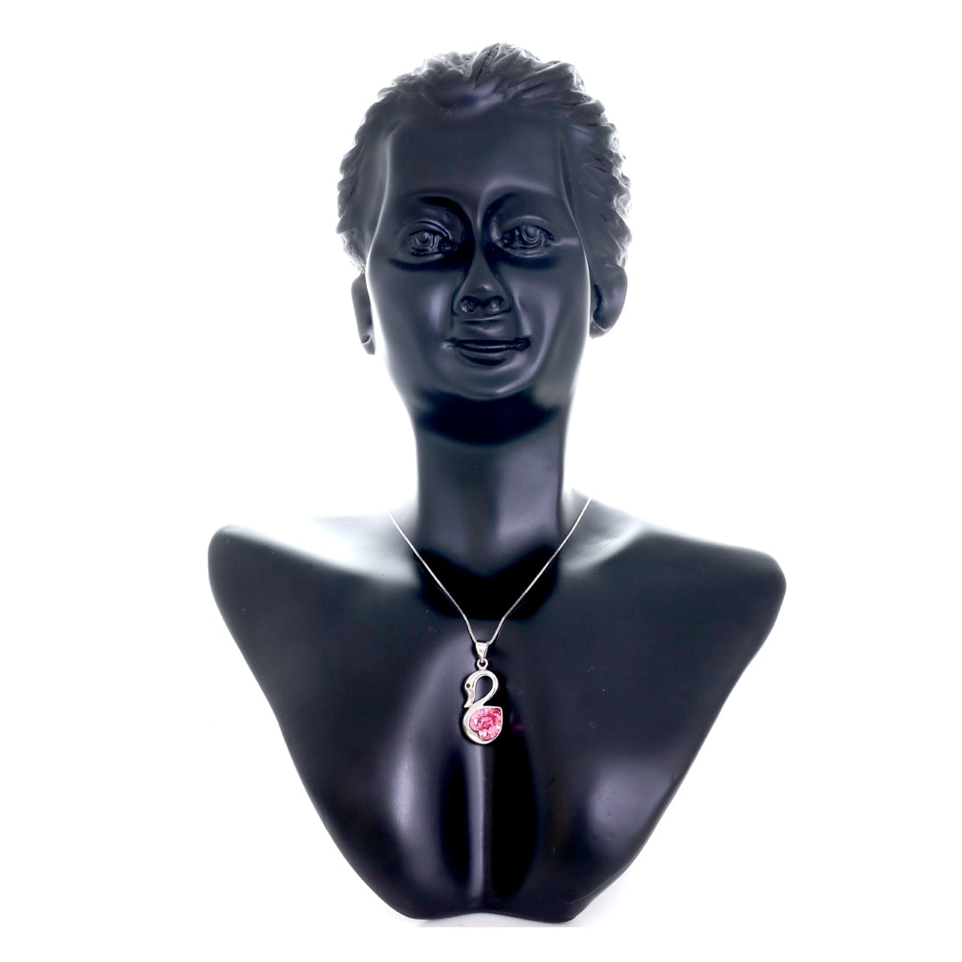 Pink Swan Silver Pendant