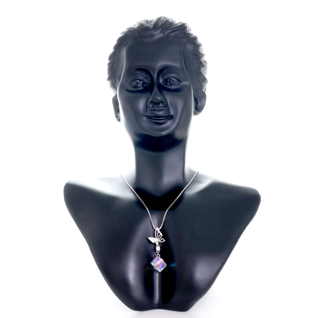 Butterfly Crystal Silver Pendant