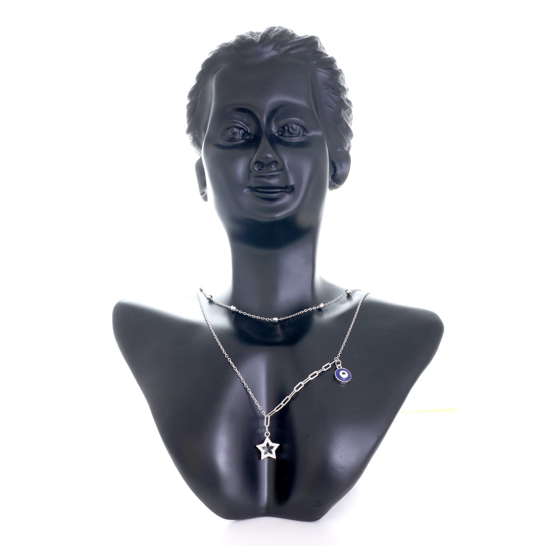 Evil Eyes Twin Leyer Necklace