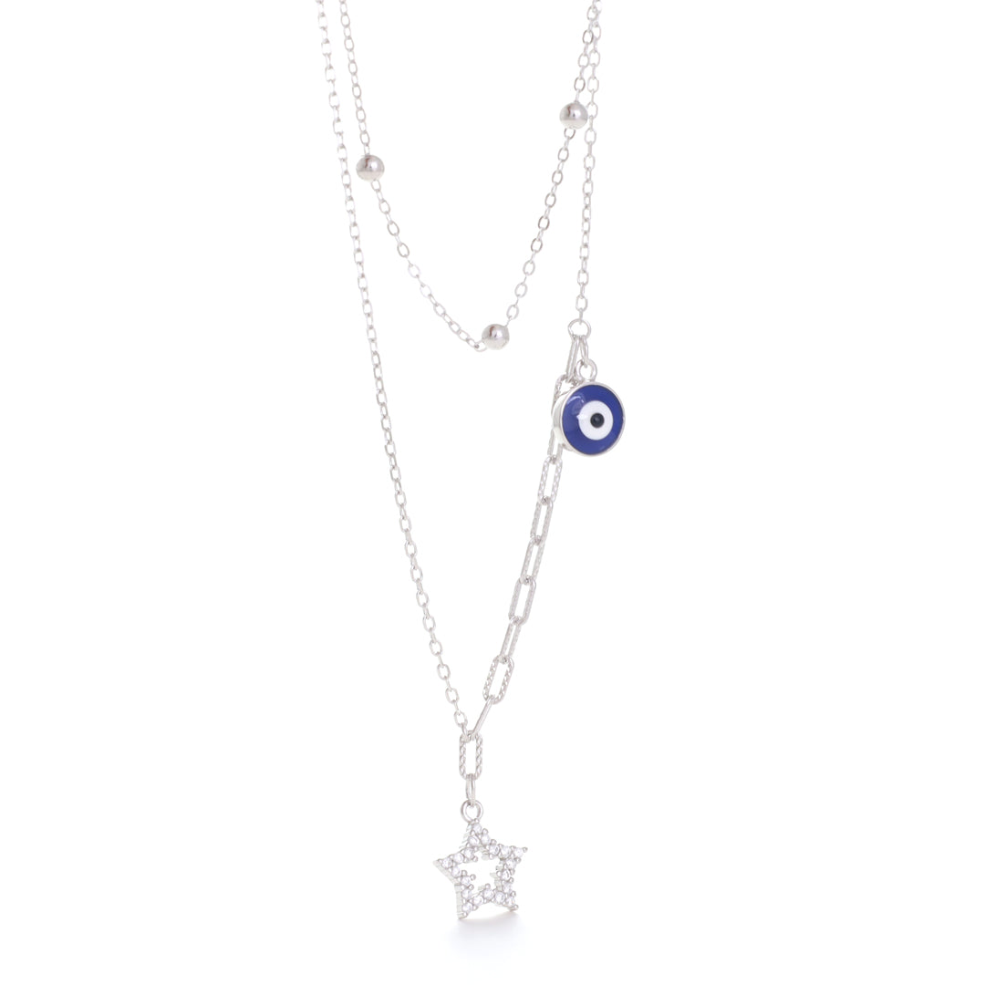 Evil Eyes Twin Leyer Necklace