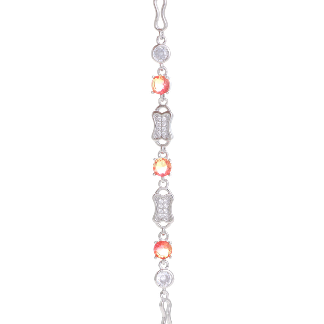 Strings of Colored Silver Bracelet