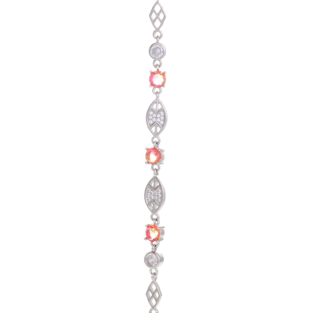 Cherry Opal Silver Bracelet