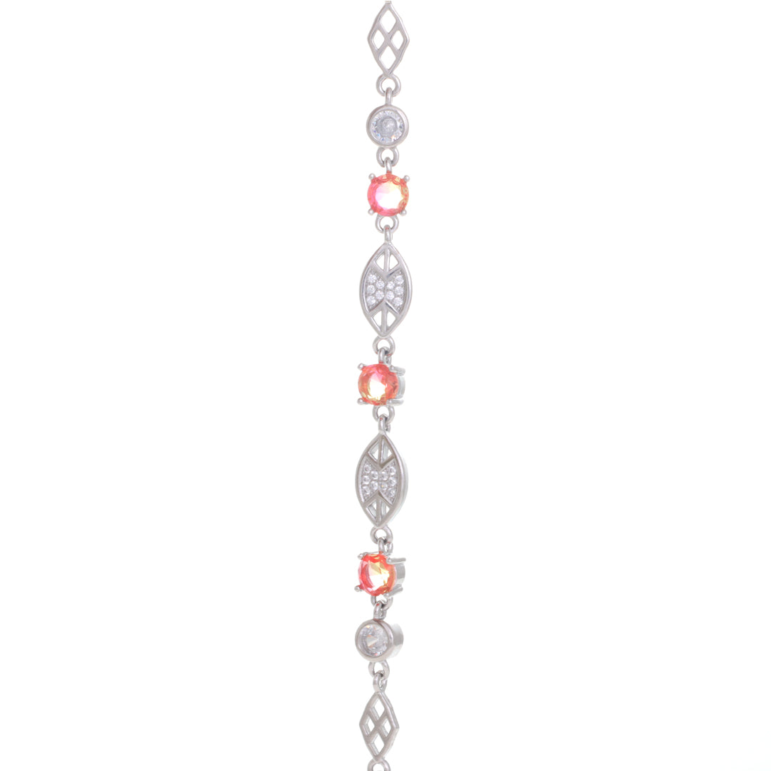 Cherry Opal Silver Bracelet