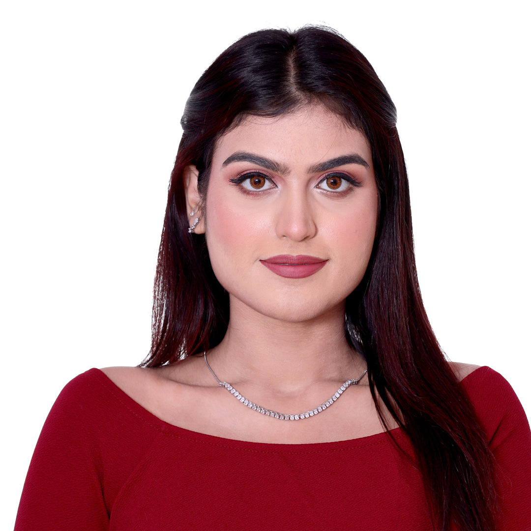 Classic Solitaire Silver Neckless Set