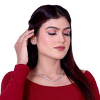 Classic Solitaire Silver Neckless Set