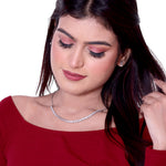 Load image into Gallery viewer, Classic Solitaire Silver Neckless Set
