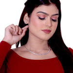 Load image into Gallery viewer, Classic Solitaire Silver Neckless Set

