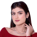 Classic Solitaire Silver Neckless Set