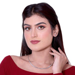 Load image into Gallery viewer, Classic Solitaire Silver Neckless Set
